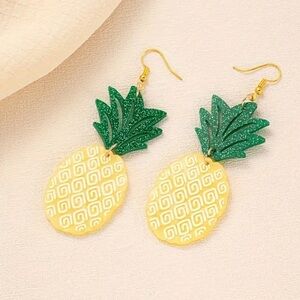 Large 3.5” Dangle Pineapple Earrings